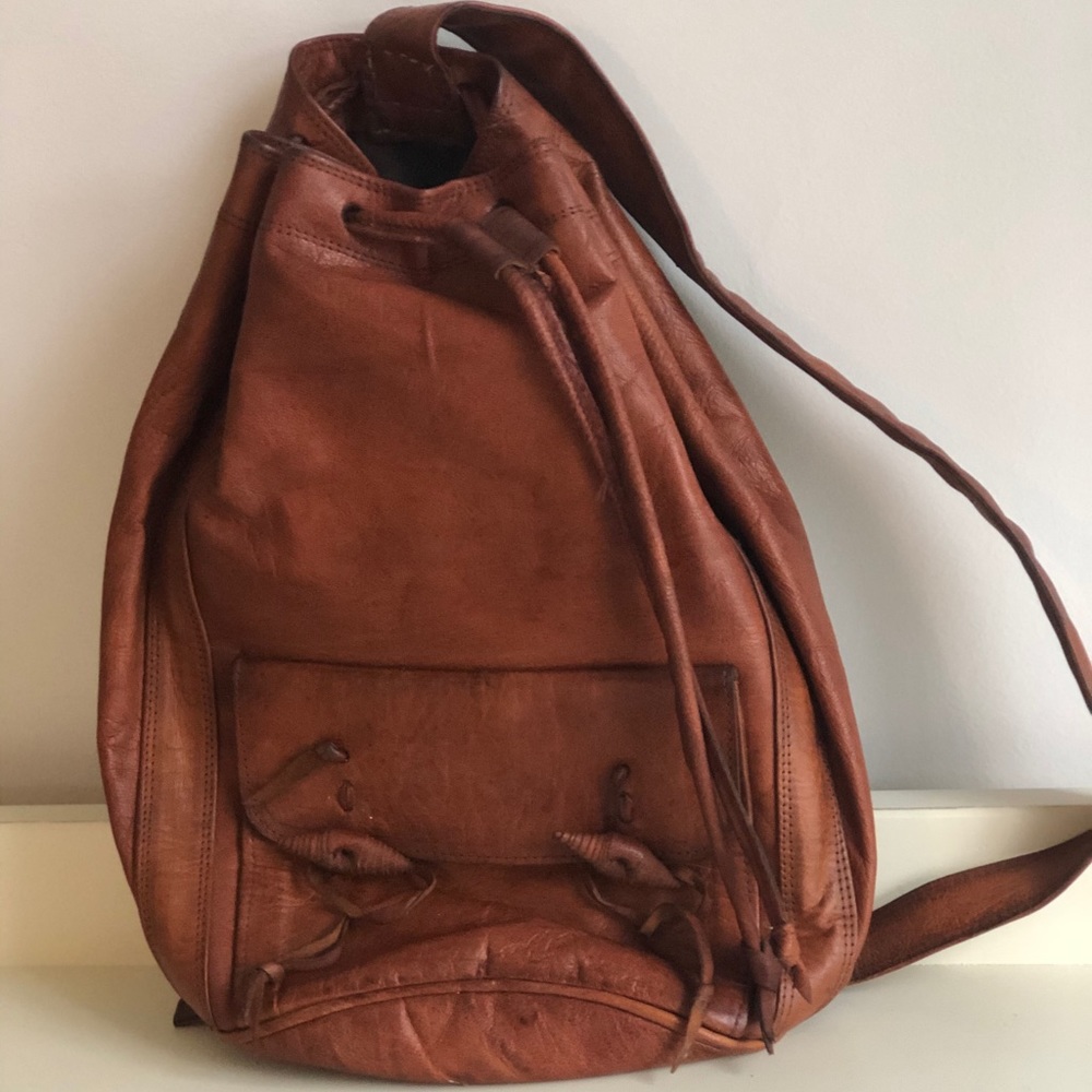 Leather backpack